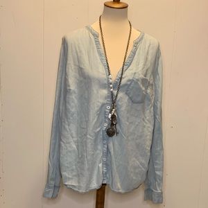 Maurice’s button down/lace denim top plus size 1